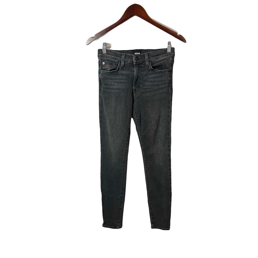 Hudson Natalie Mid-rise Skinny Ankle Jeans Faded Washed Black